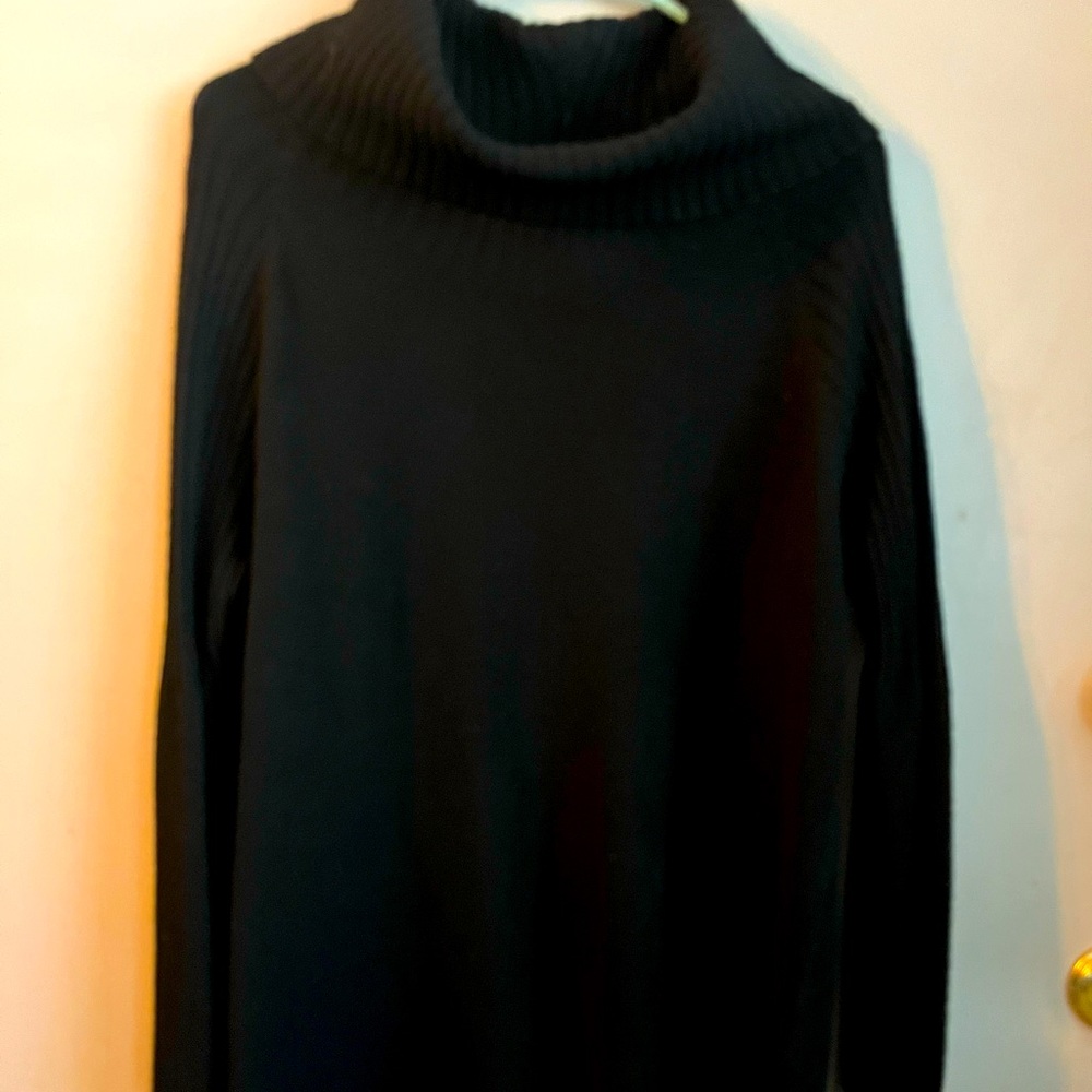Time and try long turtleneck black sweater